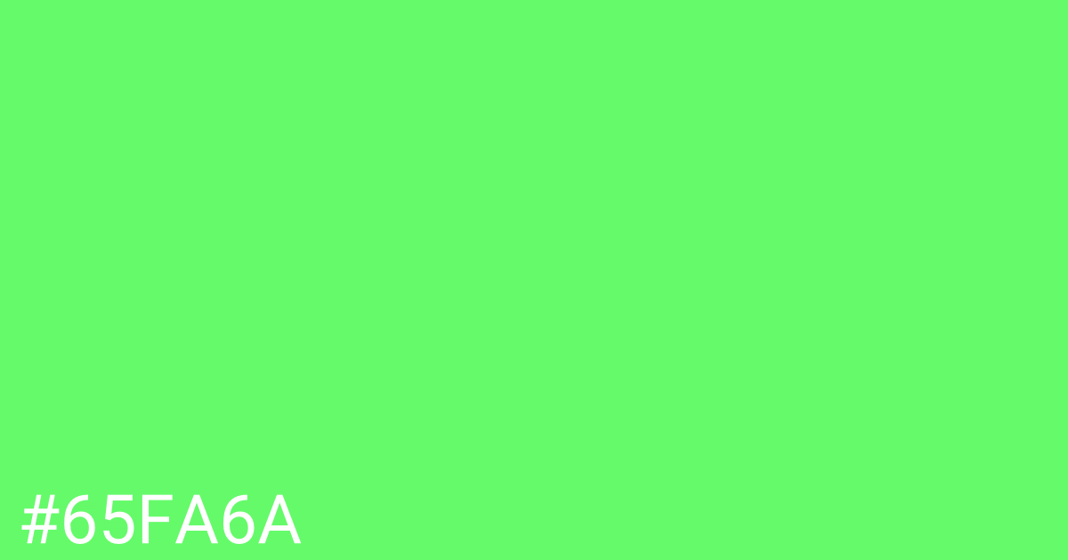 Hex color #65fa6a graphic