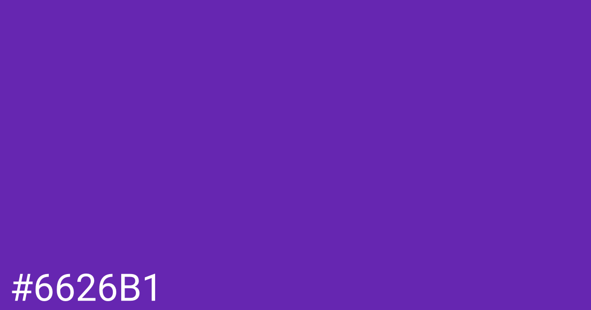 Hex color #6626b1 graphic