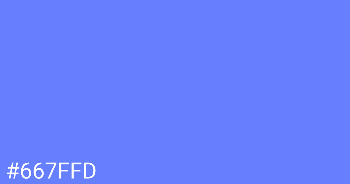 Hex color #667ffd graphic