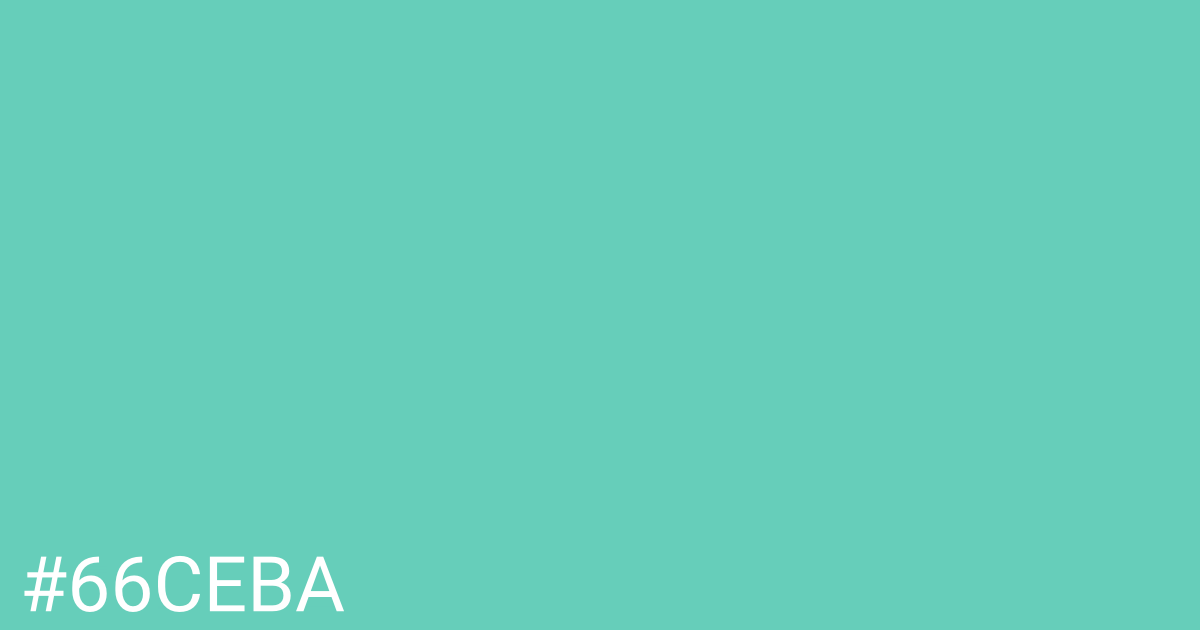 Hex color #66ceba graphic