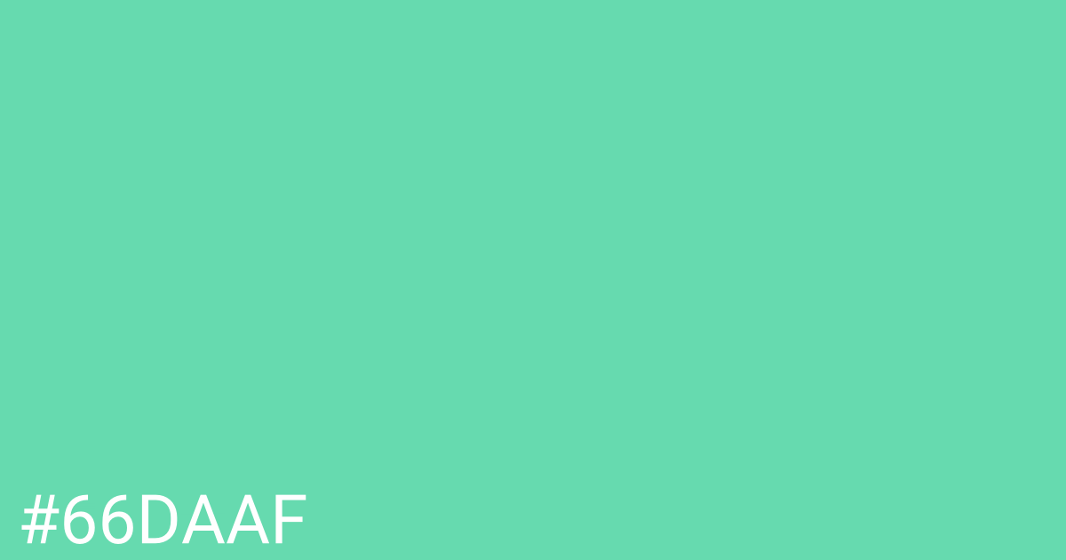 Hex color #66daaf graphic