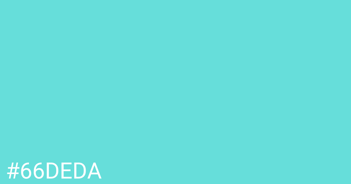 Hex color #66deda graphic