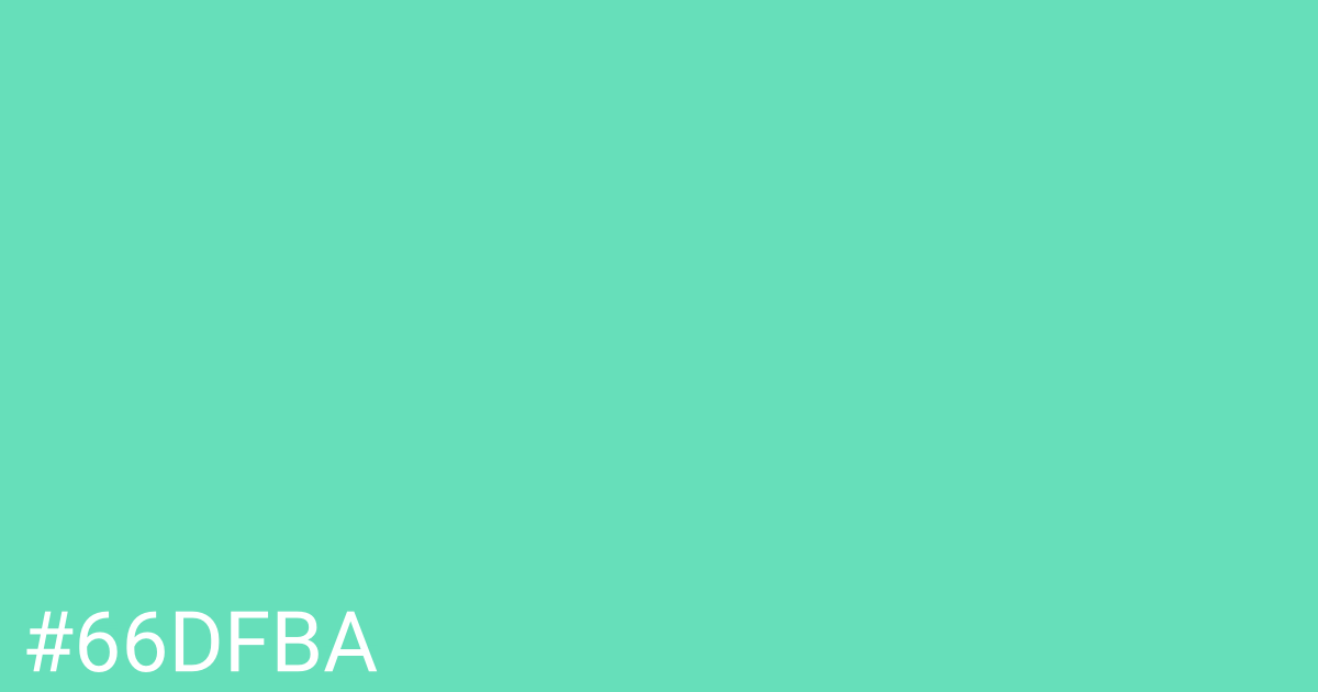 Hex color #66dfba graphic