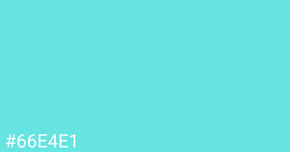 Hex color #66e4e1 graphic