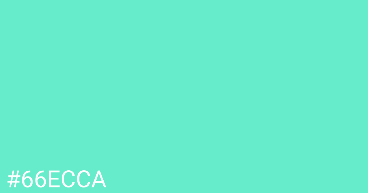 Hex color #66ecca graphic