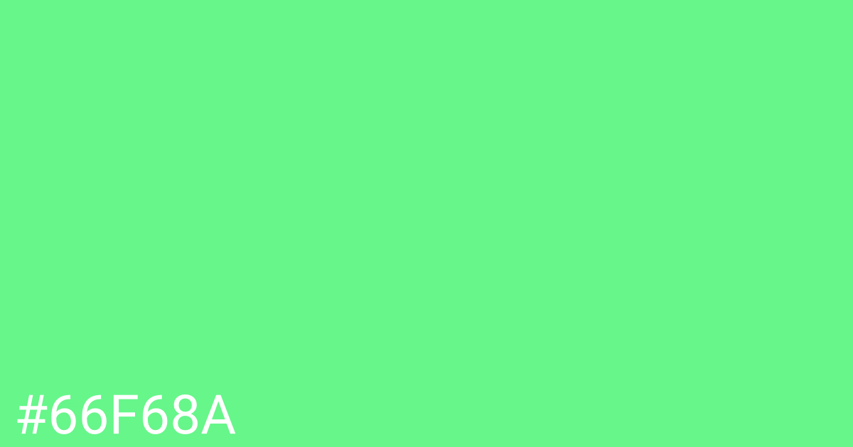 Hex color #66f68a graphic