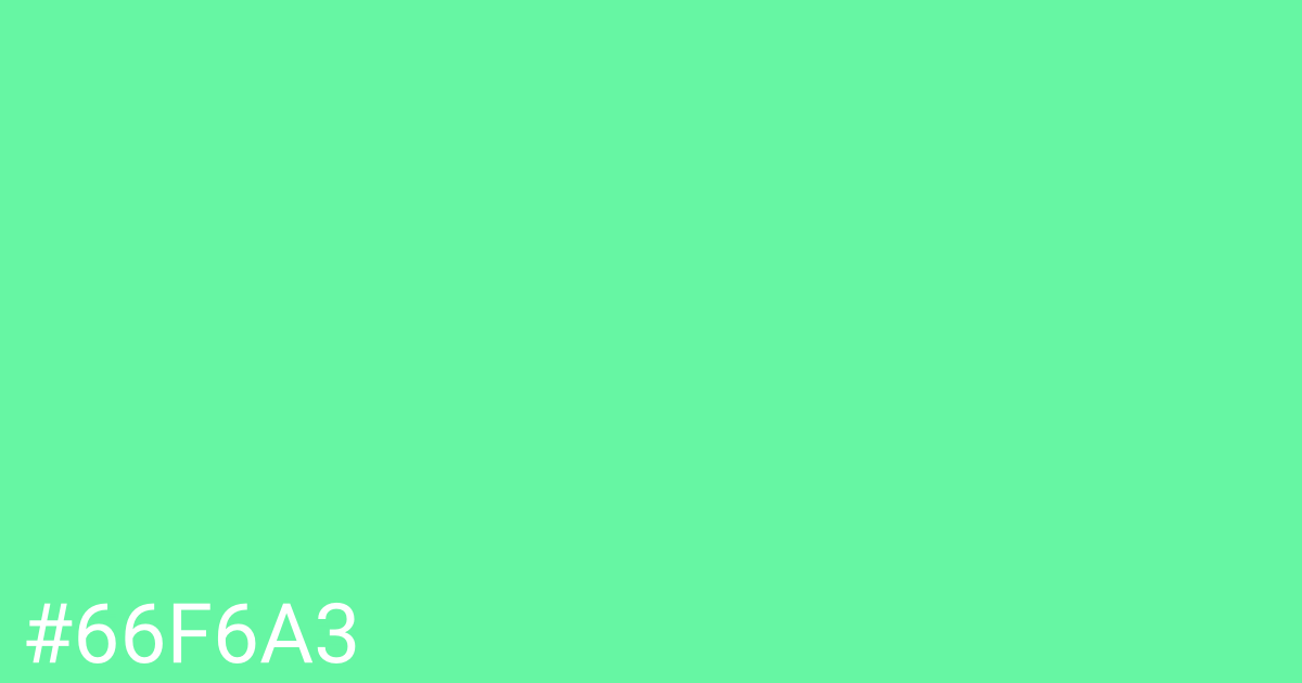 Hex color #66f6a3 graphic