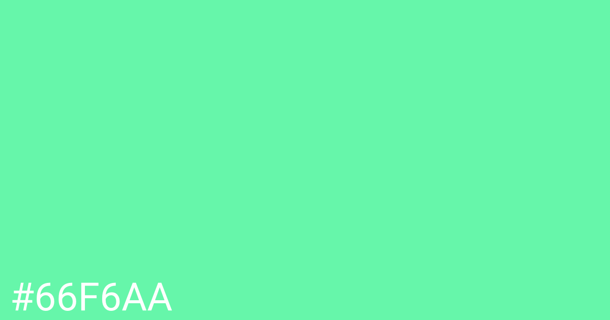 Hex color #66f6aa graphic