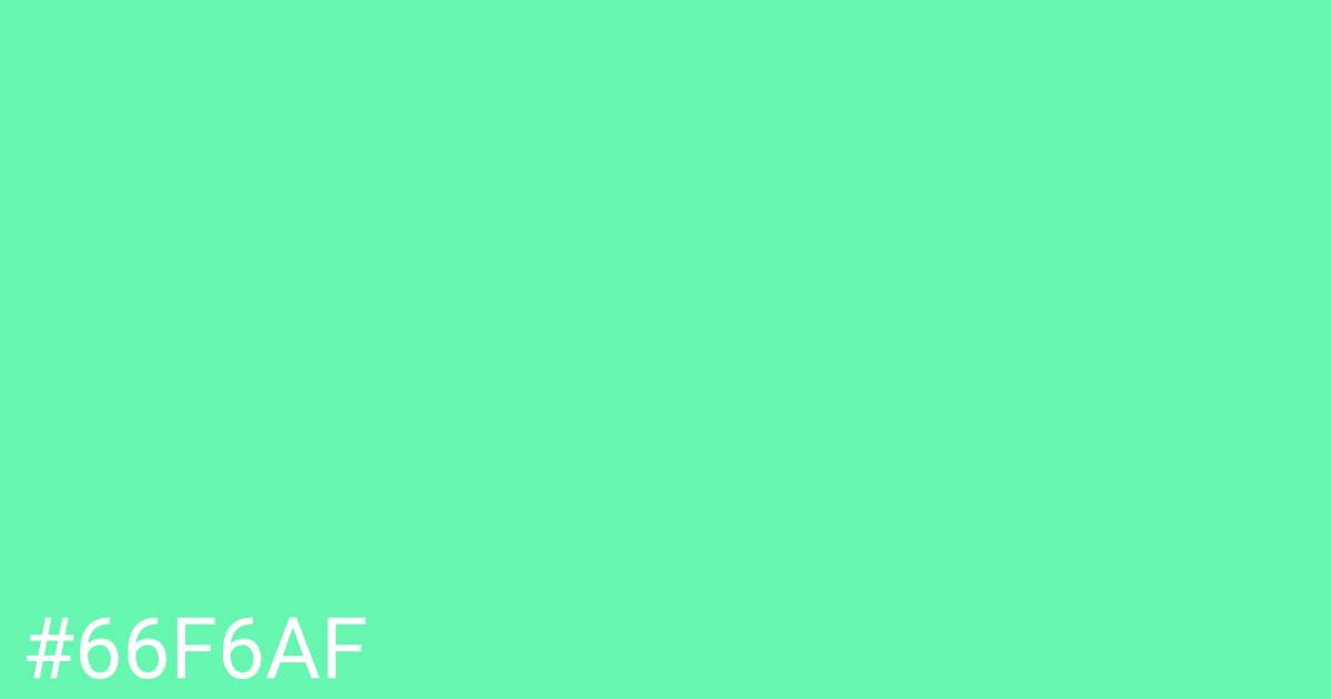 Hex color #66f6af graphic