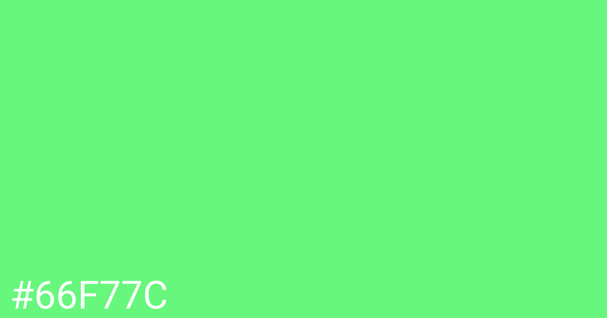 Hex color #66f77c graphic