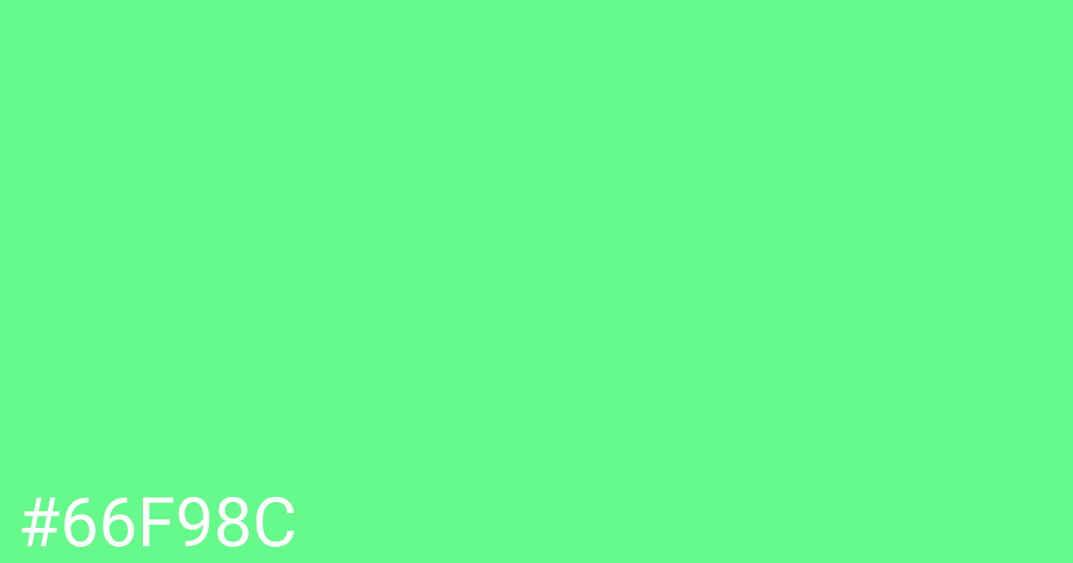 Hex color #66f98c graphic