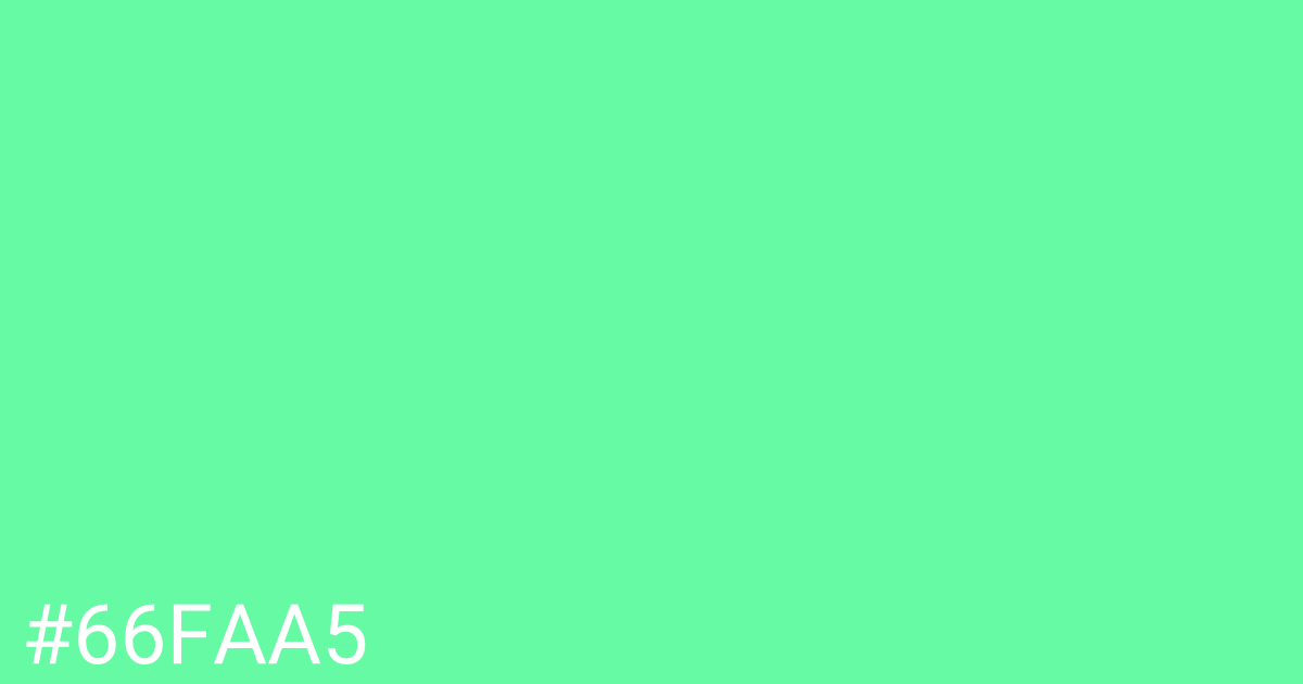 Hex color #66faa5 graphic