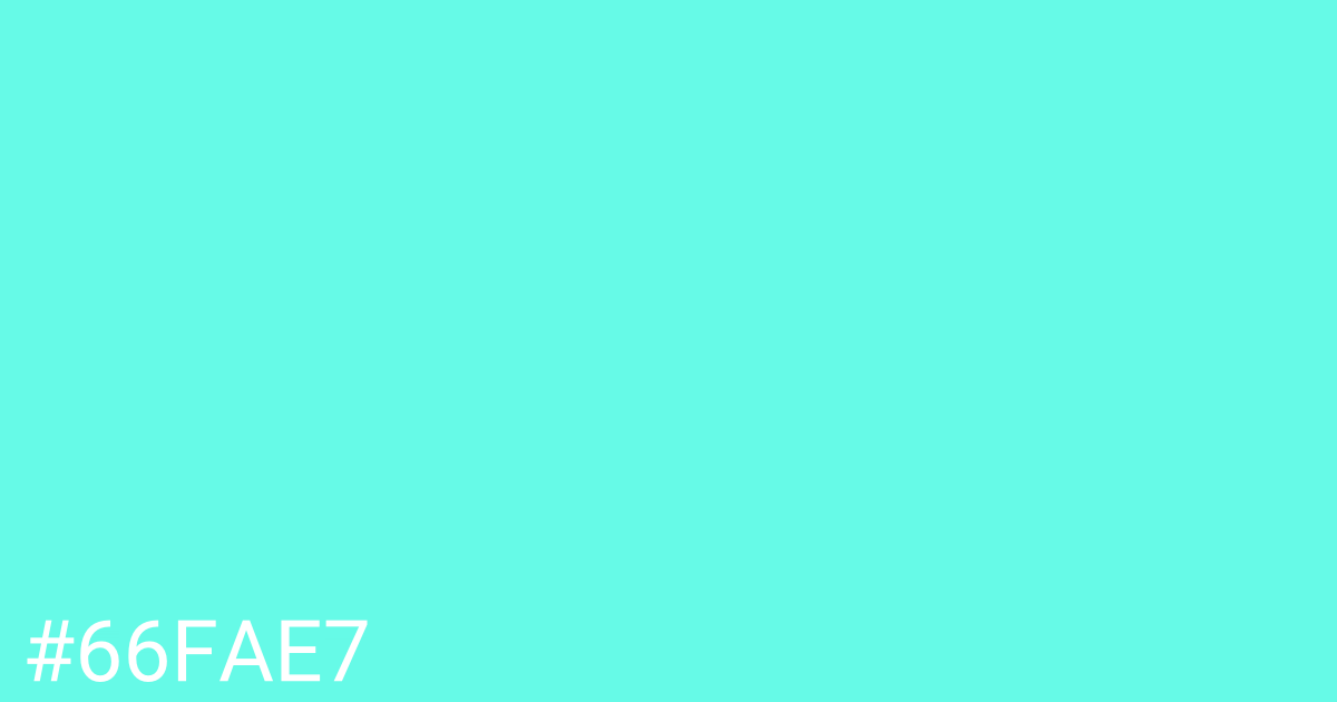 Hex color #66fae7 graphic
