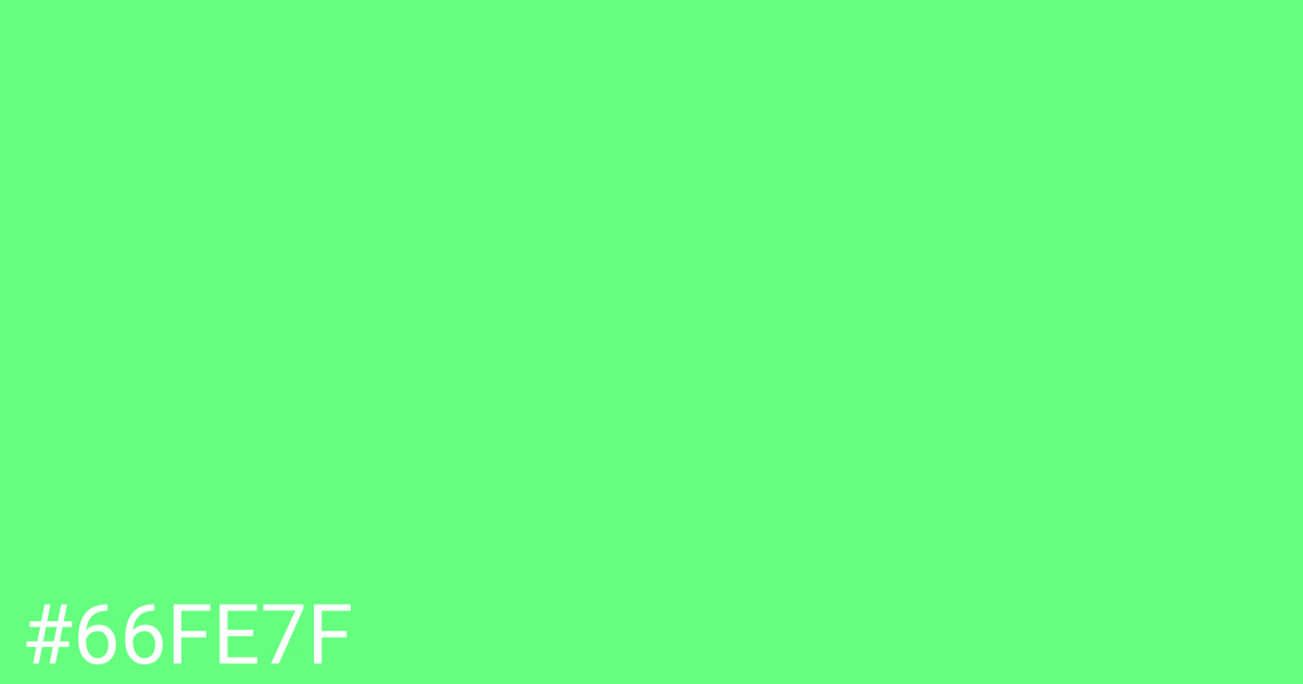 Hex color #66fe7f graphic