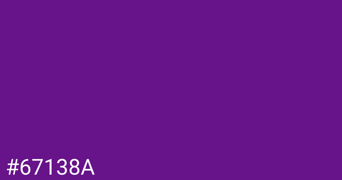 Hex color #67138a graphic
