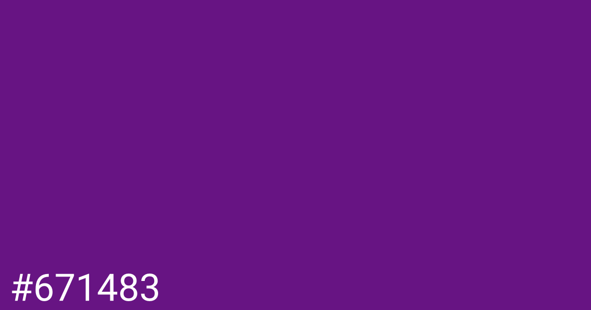 Hex color #671483 graphic