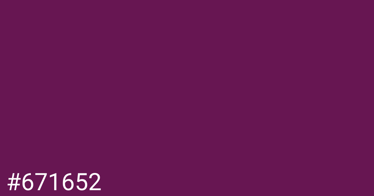 Hex color #671652 graphic