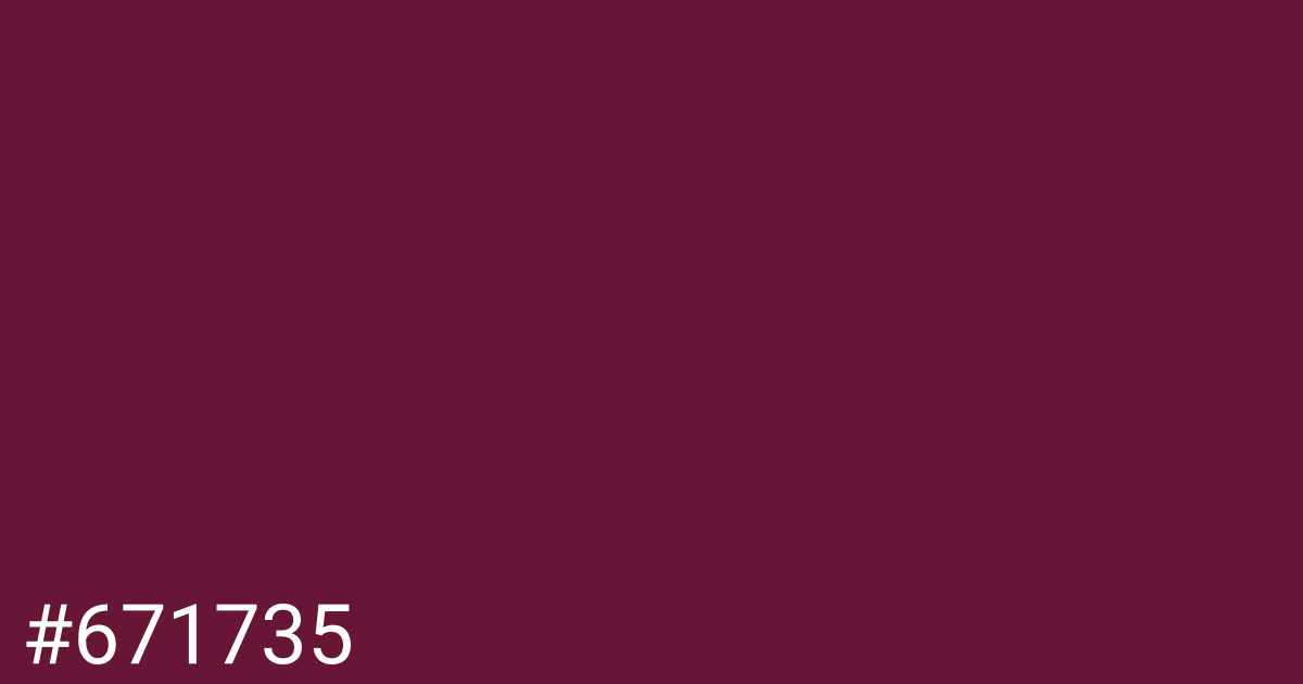 Hex color #671735 graphic