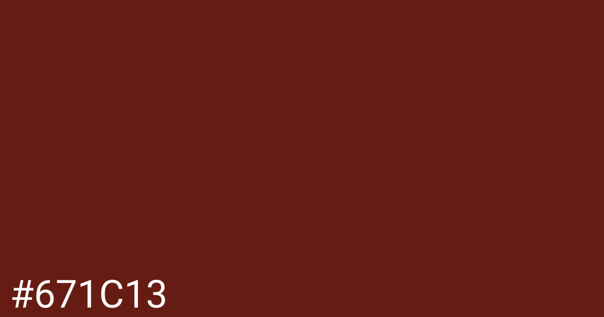 Hex color #671c13 graphic