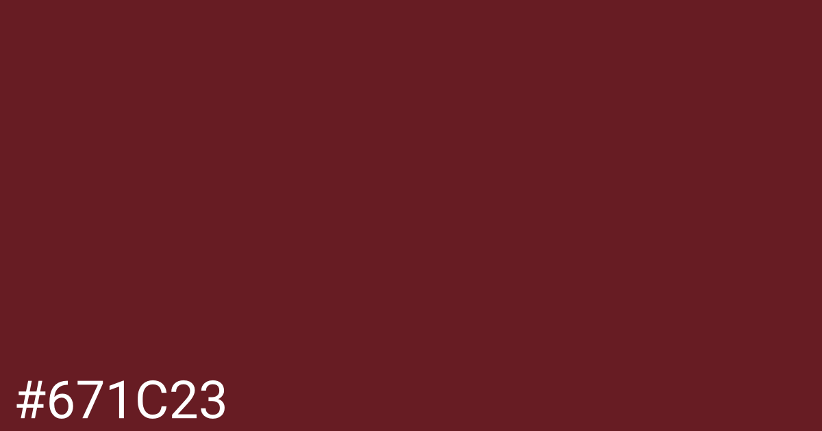 Hex color #671c23 graphic