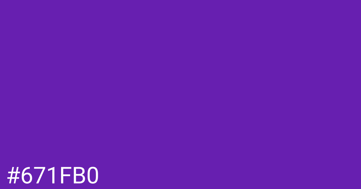 Hex color #671fb0 graphic