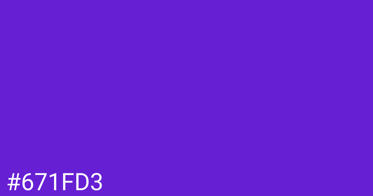 Hex color #671fd3 graphic
