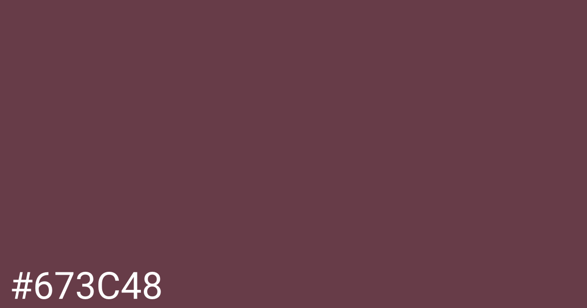 Hex color #673c48 graphic