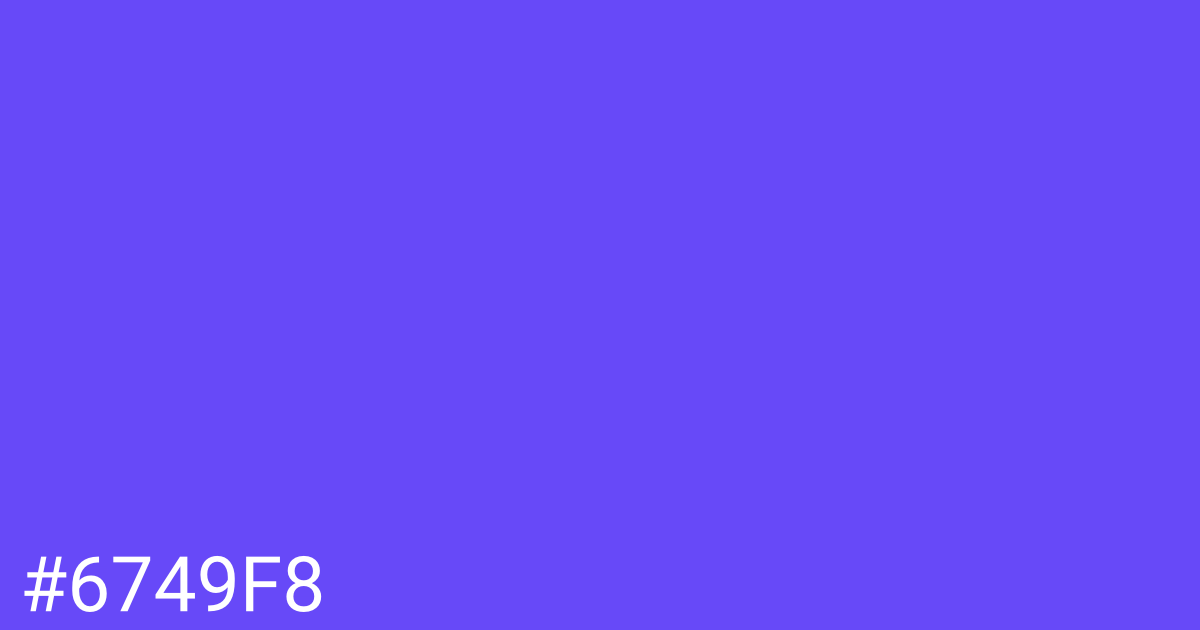 Hex color #6749f8 graphic