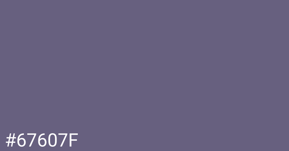 Hex color #67607f graphic