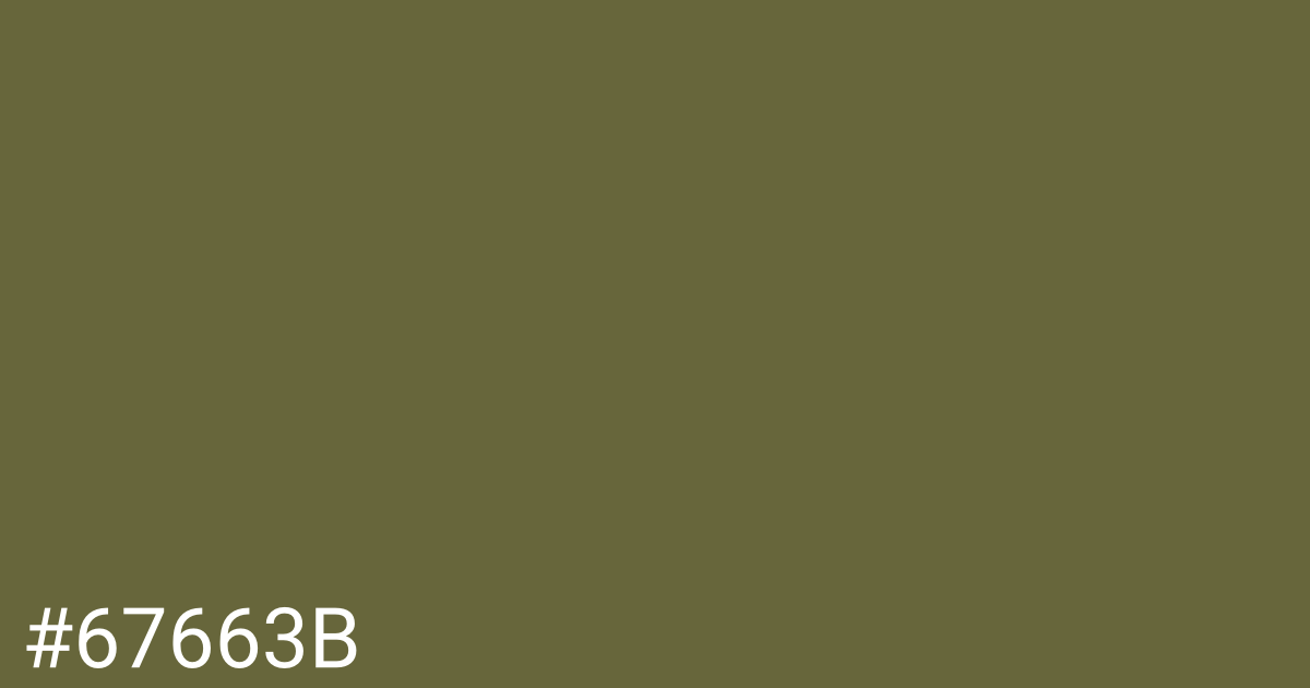 Hex color #67663b graphic