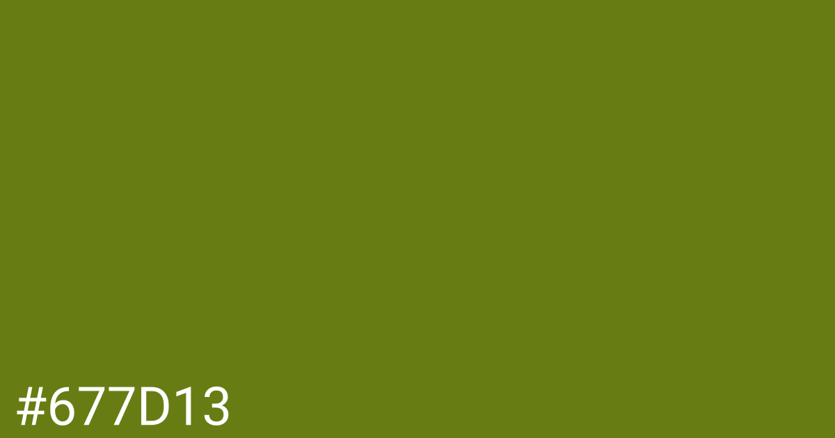 Hex color #677d13 graphic