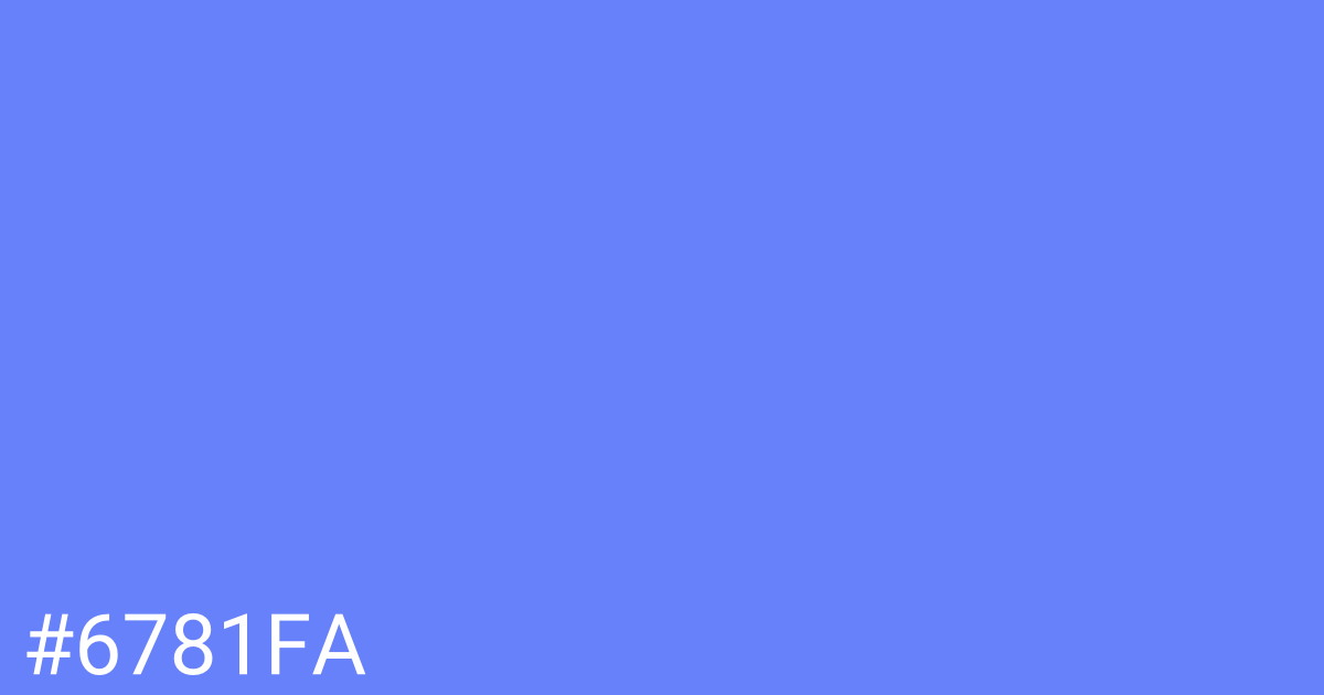 Hex color #6781fa graphic