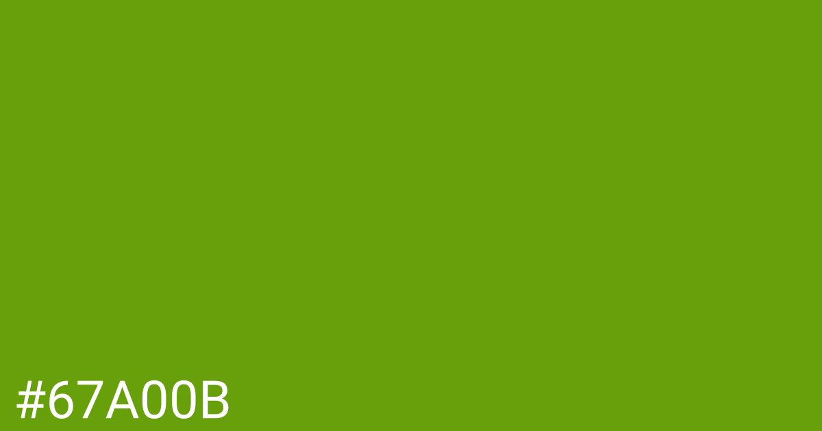 Hex color #67a00b graphic