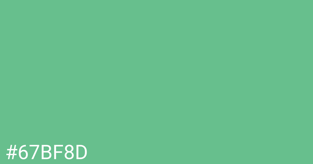 Hex color #67bf8d graphic