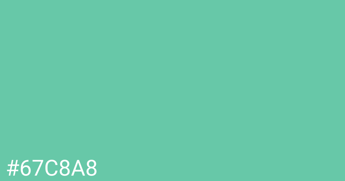 Hex color #67c8a8 graphic