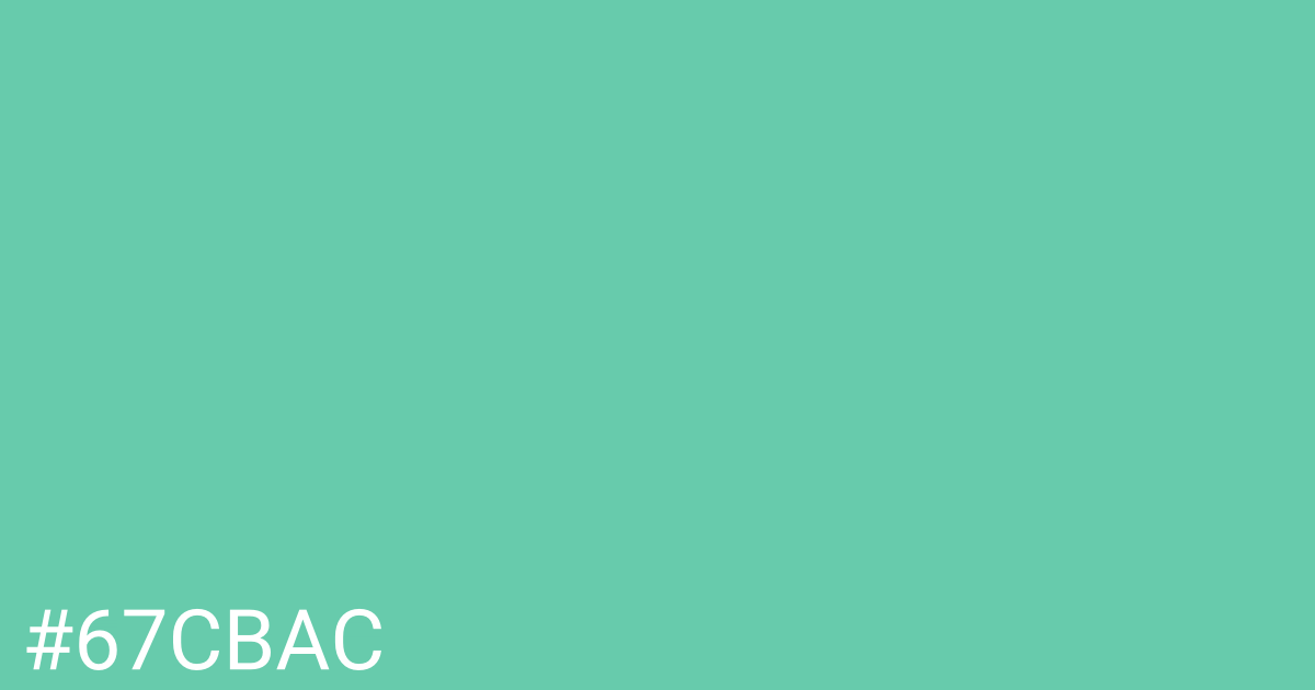Hex color #67cbac graphic