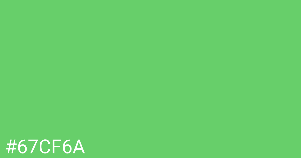 Hex color #67cf6a graphic