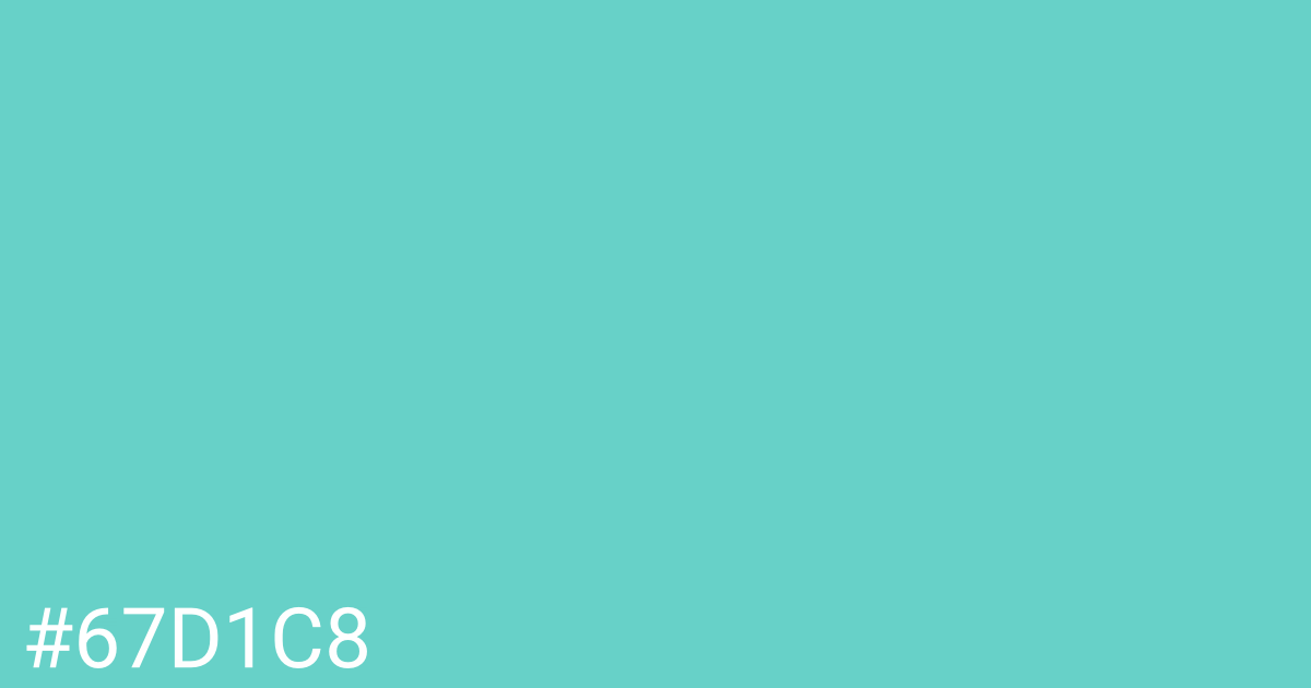 Hex color #67d1c8 graphic