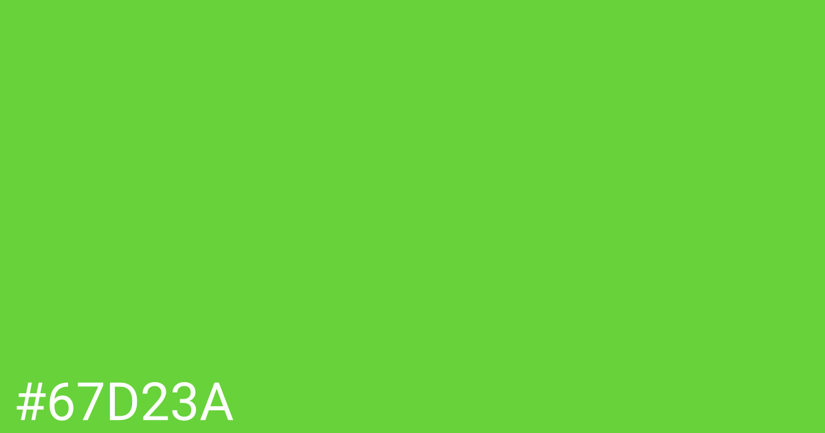 Hex color #67d23a graphic