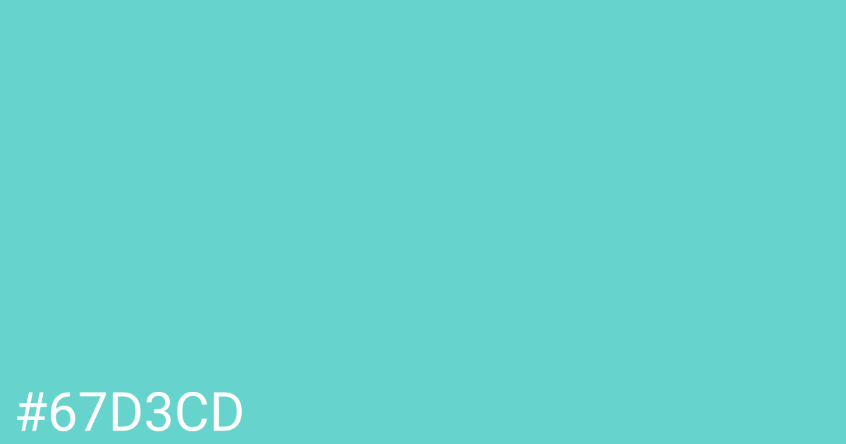 Hex color #67d3cd graphic