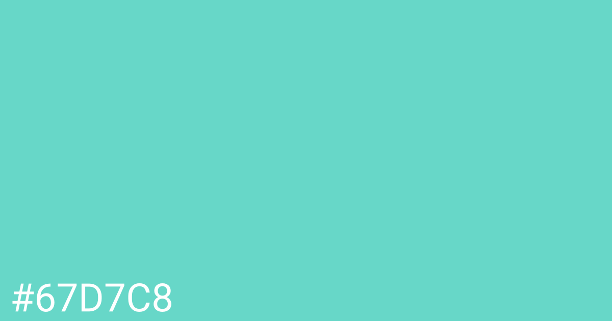 Hex color #67d7c8 graphic