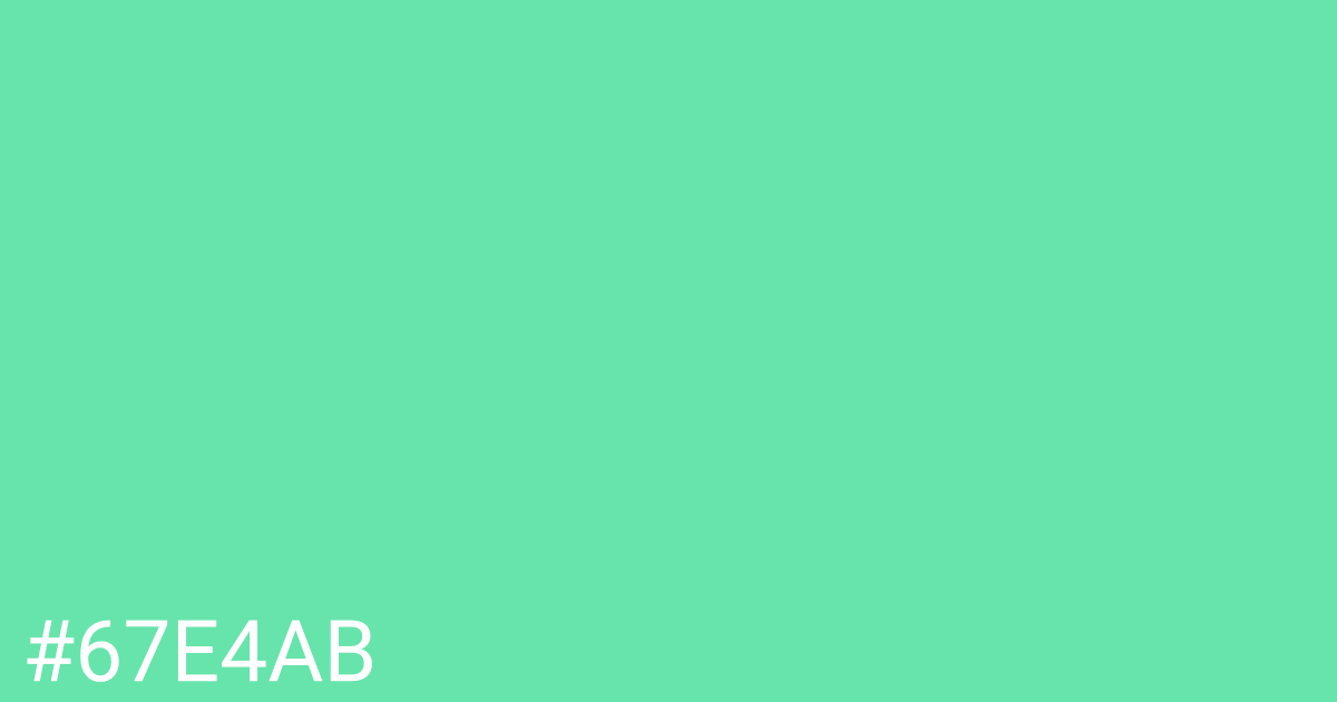 Hex color #67e4ab graphic