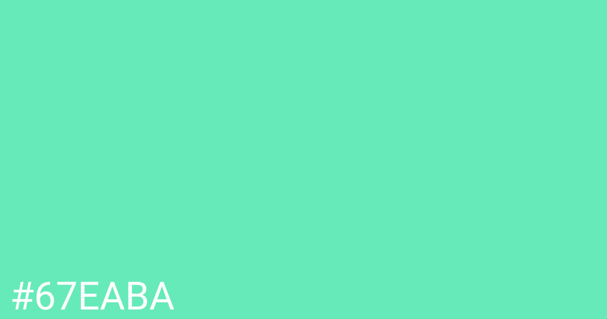 Hex color #67eaba graphic