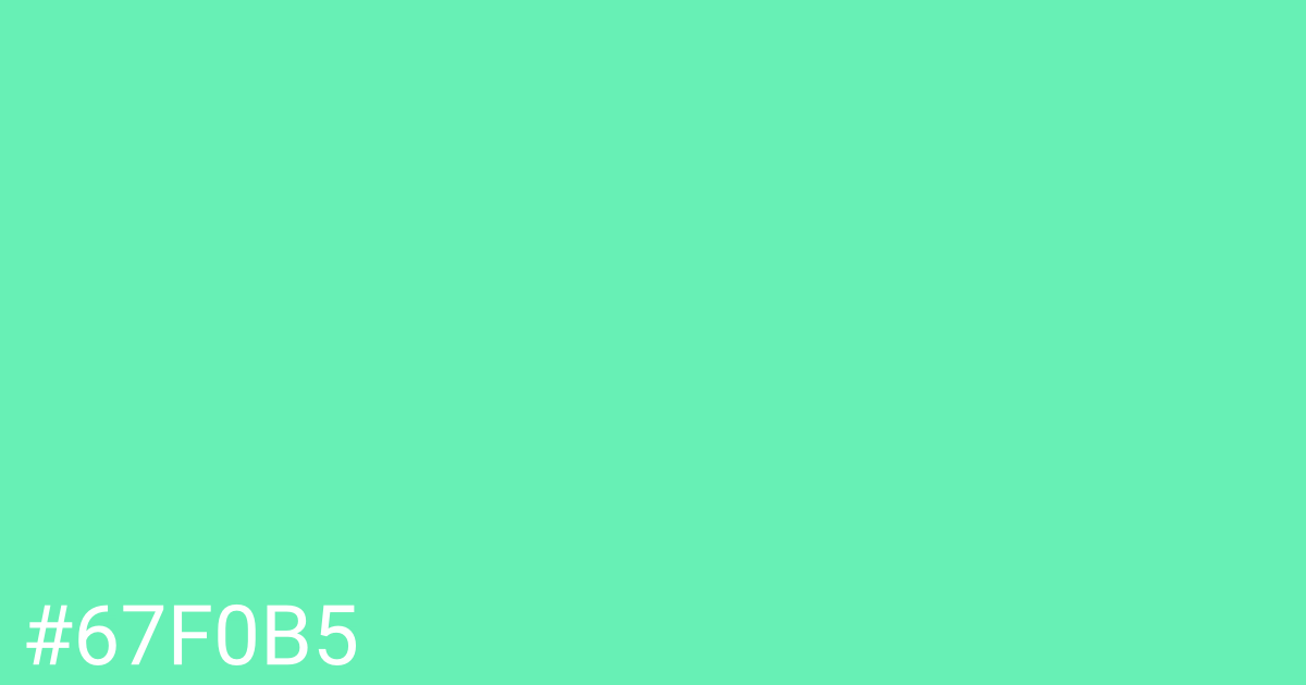 Hex color #67f0b5 graphic