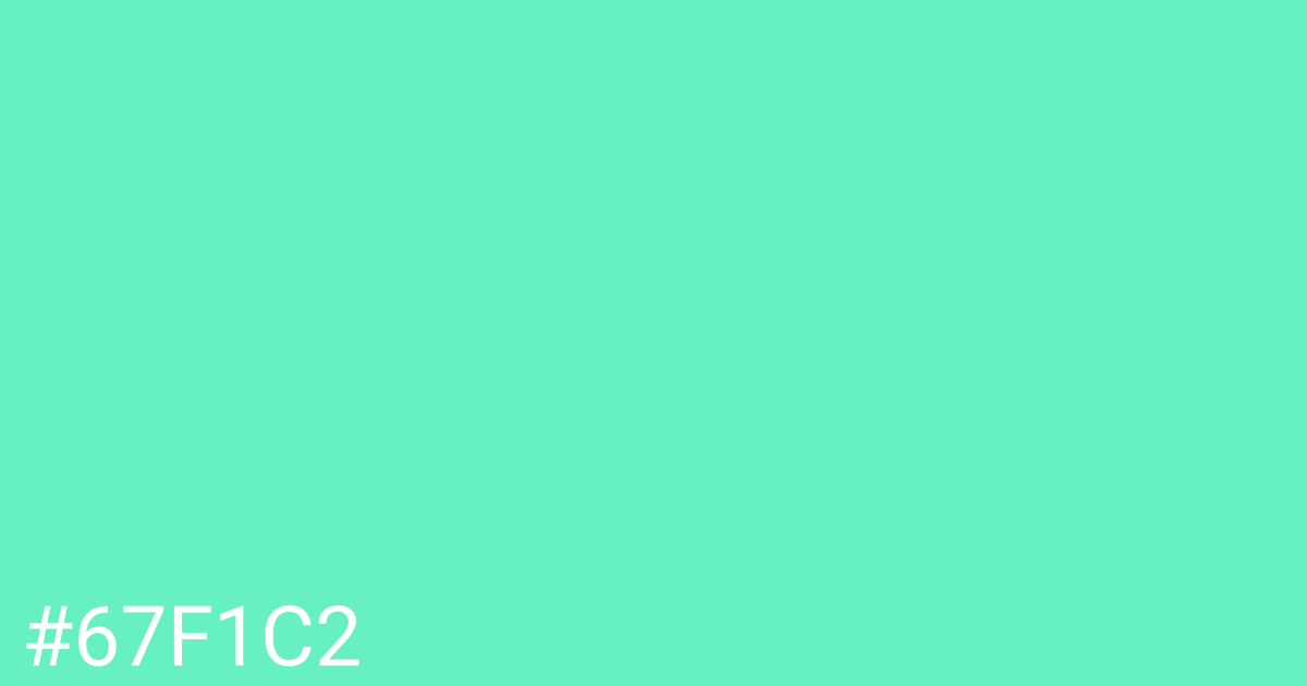 Hex color #67f1c2 graphic