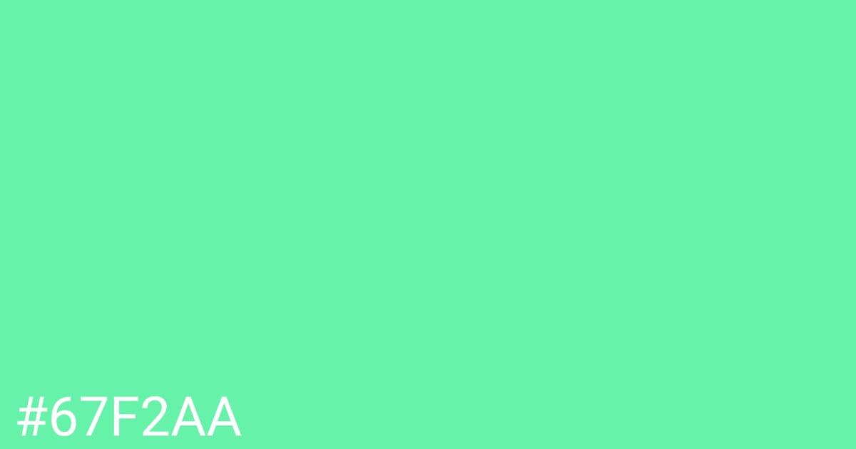 Hex color #67f2aa graphic