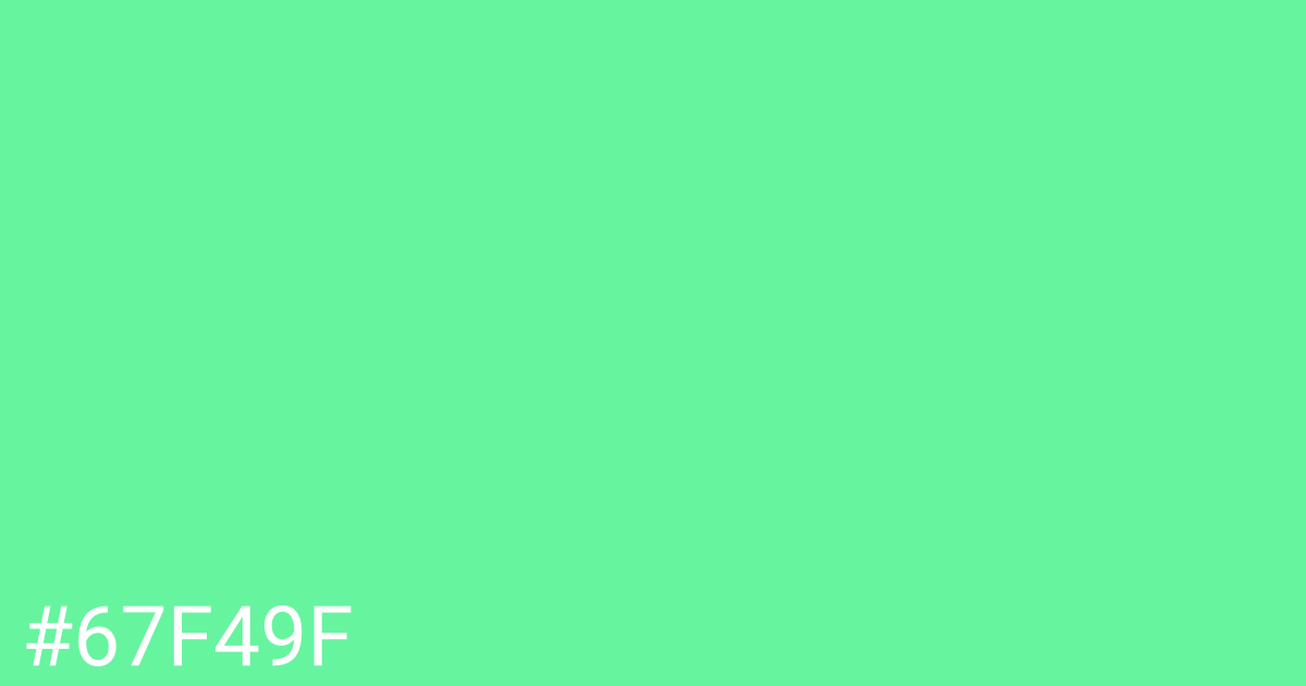 Hex color #67f49f graphic