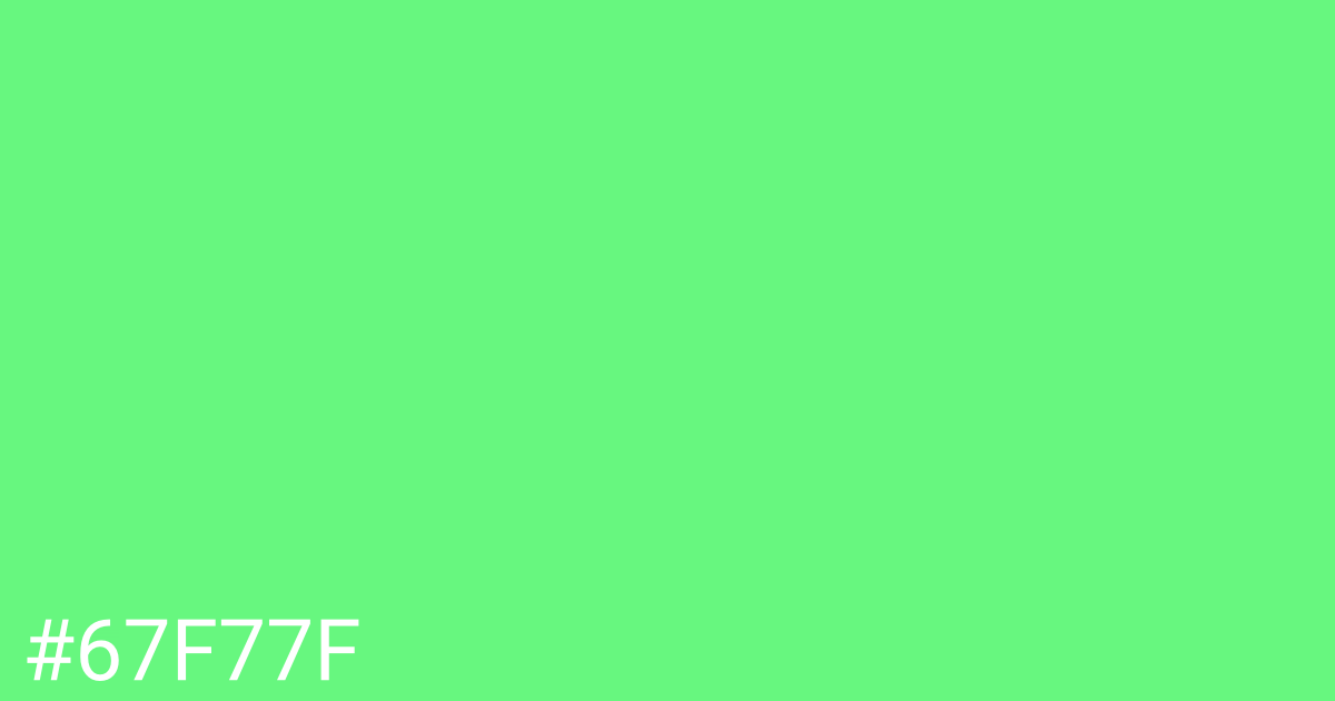 Hex color #67f77f graphic