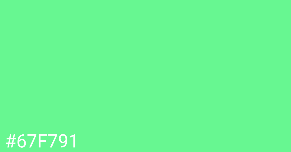 Hex color #67f791 graphic