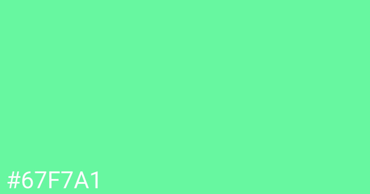 Hex color #67f7a1 graphic